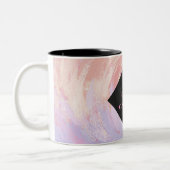 Hellrosa Monogramm Zweifarbige Tasse (Links)