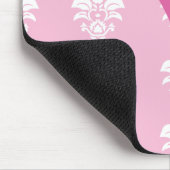 Hellrosa Mousepad weißer Damast "v " (Ecke)
