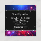 Hellrosa Mystic Sky Nebel Drilling Rain Stars Quadratische Visitenkarte (Rückseite)