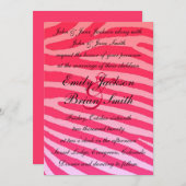 Hellrosa Neon Zebrastreifen Einladung (Vorne/Hinten)