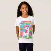 Hellrosa Niedliches Einhorn Geburtstag T-Shirt (Vorne ganz)