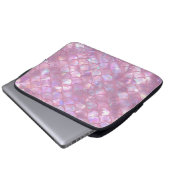 Hellrosa Nixen-Druck Laptopschutzhülle (Vorne Knopf)