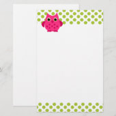 Hellrosa Ohr Briefpapier (Vorne/Hinten)