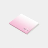 Hellrosa Ombre Elegant Monogram Post-it Klebezettel (angewinkelt)