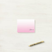 Hellrosa Ombre Elegantes Monogramm Post-it Klebezettel (Auf Schreibtisch)