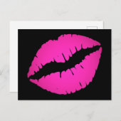 Hellrosa Ombre Lipstick Kiss Black Postkarte (Vorne/Hinten)