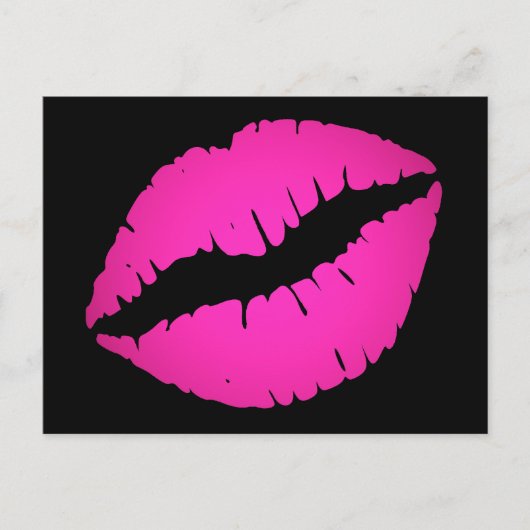 Hellrosa Ombre Lipstick Kiss Black Postkarte (Vorderseite)