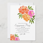 Hellrosa Orange Coral Floral Sommer Hochzeit Einladung (Vorderseite)