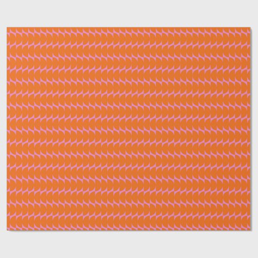 Hellrosa Orange Trendy Modern Geometric Muster Geschenkpapier (Flach)
