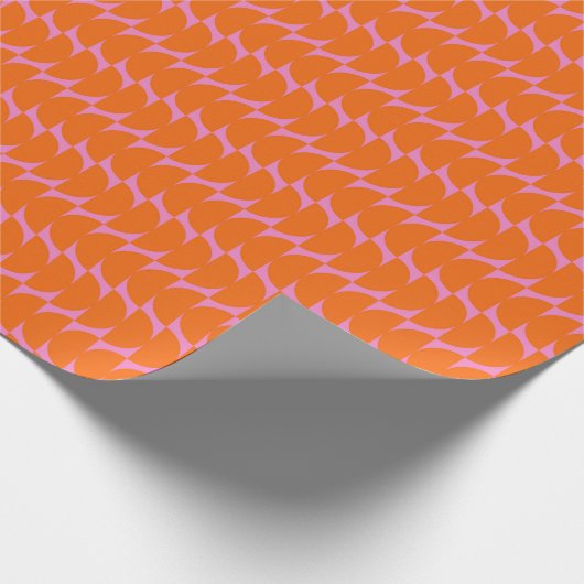 Hellrosa Orange Trendy Modern Geometric Muster Geschenkpapier (Ecke)