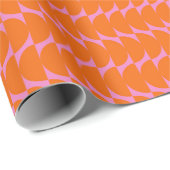 Hellrosa Orange Trendy Modern Geometric Muster Geschenkpapier (Rolleneckpunkt)