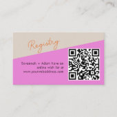 Hellrosa Orange Tricolor QR Code Baby Registry Begleitkarte (Vorderseite)