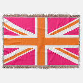 Hellrosa Orange und White Union Jack Decke (Vorderseite)