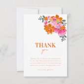 Hellrosa Orangefarbenes Brautparty Dankeskarte (Vorderseite)