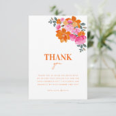 Hellrosa Orangefarbenes Brautparty Dankeskarte (Stehend Vorderseite)