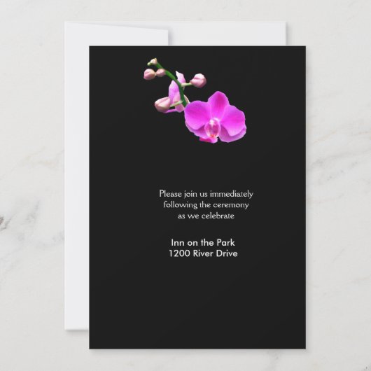 Hellrosa Orchideenhochzeit Einladung (Rückseite)