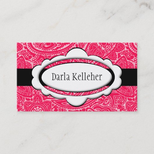 Hellrosa Paisley Business Cards Visitenkarte (Vorderseite)