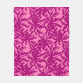 Hellrosa Palm-Muster Fleecedecke (Vorderseite)