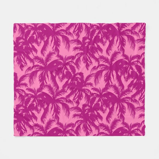 Hellrosa Palm-Muster Fleecedecke (Vorderseite (Horizontal))