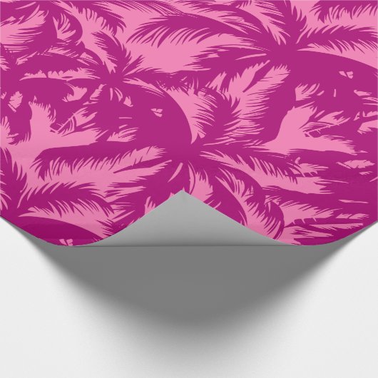 Hellrosa Palm-Muster Geschenkpapier (Ecke)