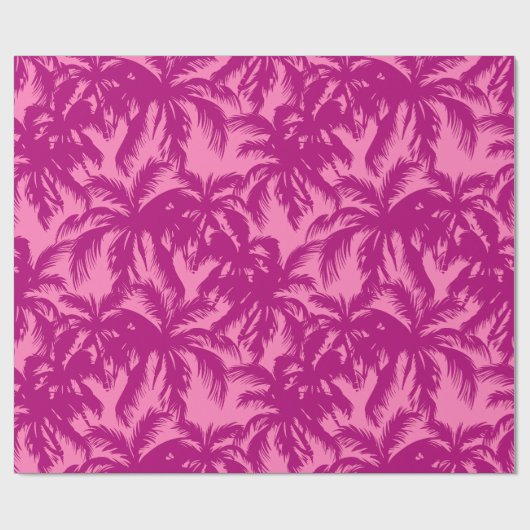 Hellrosa Palm-Muster Geschenkpapier (Flach)