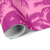 Hellrosa Palm-Muster Geschenkpapier (Rolleneckpunkt)