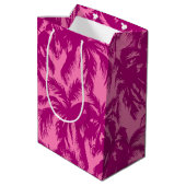 Hellrosa Palm-Muster Mittlere Geschenktüte (Rückseite Schrägansicht)
