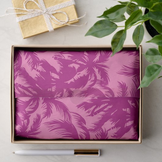 Hellrosa Palm-Muster Seidenpapier (Geschenk)