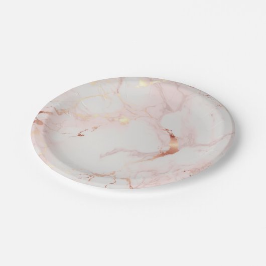 Hellrosa Papierschale Pappteller (Schrägansicht)