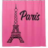 Hellrosa Pariser Eiffelturm Duschvorhang (Vorderseite)
