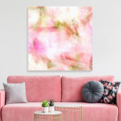 Hellrosa pastellfarbene Aquarellfarbe Leinwanddruck (Insitu (Wohnzimmer))