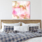 Hellrosa pastellfarbene Aquarellfarbe Leinwanddruck (Insitu (Schlafzimmer))