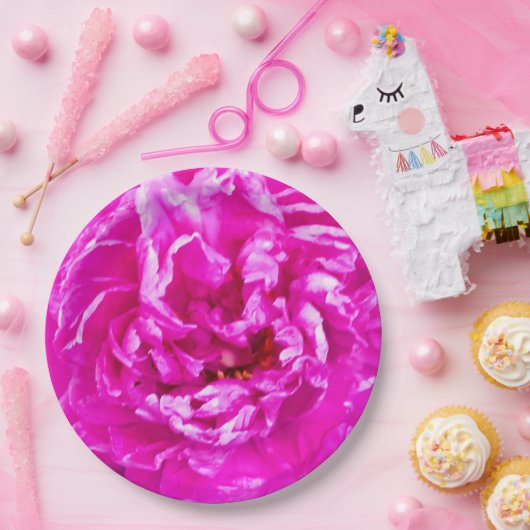 Hellrosa Peony Tellers, 9", Rundpapier Pappteller (Party)