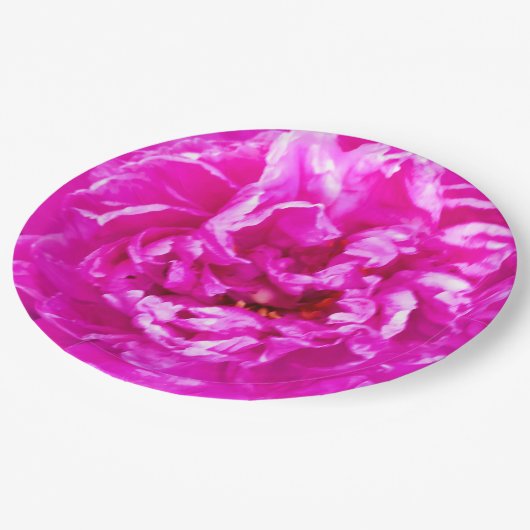 Hellrosa Peony Tellers, 9", Rundpapier Pappteller (Schrägansicht)