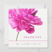 Hellrosa Peony Wedding Danke Karte (Vorderseite)