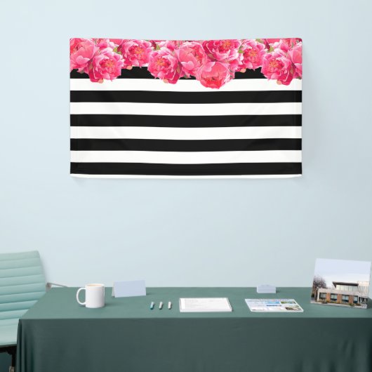 Hellrosa Peonys floraler Hintergrund Banner (Messeveranstaltung)