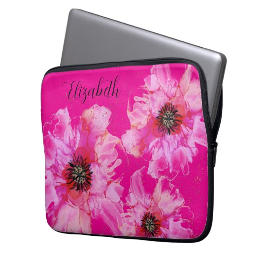 Hellrosa Personalisiert Laptopschutzhülle (Vorderseite Links)