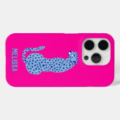 Hellrosa Personalisiert Moderne Geparden Case-Mate iPhone Hülle (Rückseite (Horizontal))