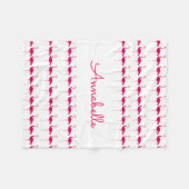 Hellrosa Personalisierte Aquarellfarbe Flamingo dr Fleecedecke (Vorderseite (Horizontal))