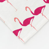 Hellrosa Personalisierte Aquarellfarbe Flamingo dr Fleecedecke (Ecke)