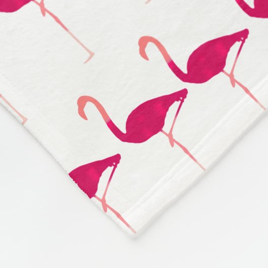 Hellrosa Personalisierte Aquarellfarbe Flamingo dr Fleecedecke (Ecke)