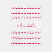 Hellrosa Personalisierte Aquarellfarbe Flamingo dr Fleecedecke (Vorderseite)