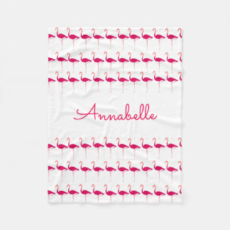 Hellrosa Personalisierte Aquarellfarbe Flamingo dr Fleecedecke