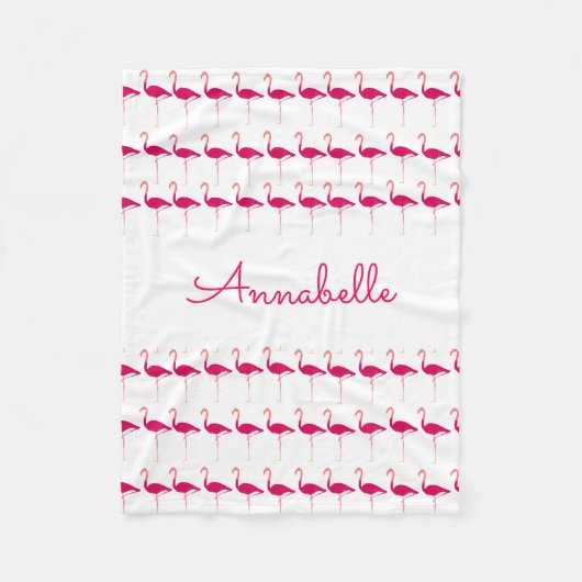 Hellrosa Personalisierte Aquarellfarbe Flamingo dr Fleecedecke (Vorderseite)