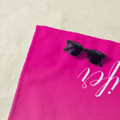 Hellrosa personalisierter Ombre Strandtuch (Beispiel)