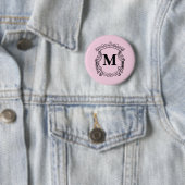 Hellrosa personalisiertes Monogrammwappen Button (Beispiel)