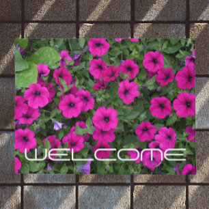 Hellrosa Petunias floraler Empfang Fußmatte