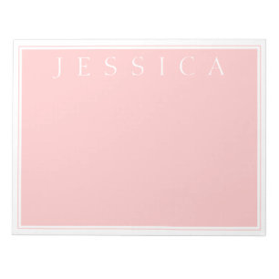 Hellrosa Pink Ihr Name Notizblock