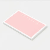 Hellrosa Pink | Ihr Name Post-it Klebezettel (angewinkelt)