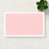 Hellrosa Pink | Ihr Name Post-it Klebezettel (Büro)